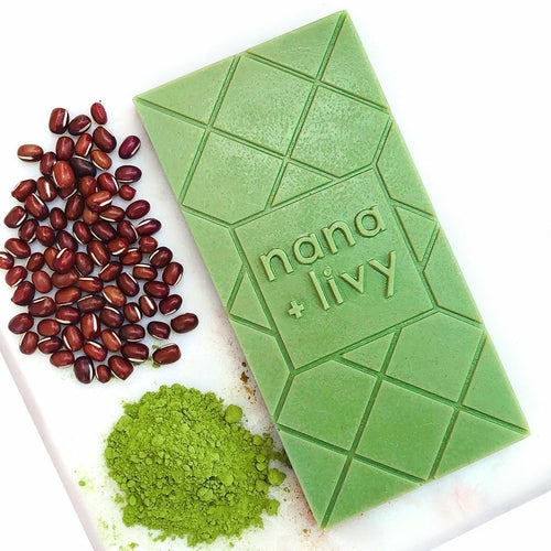 Savon artisanal matcha et haricot rouge au beurre de cacao