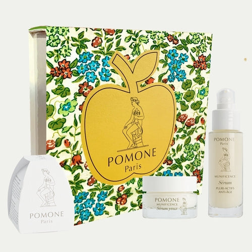 Beauty Box Essential à la pomme – Sérum, contour des yeux et crème – Pomone Paris